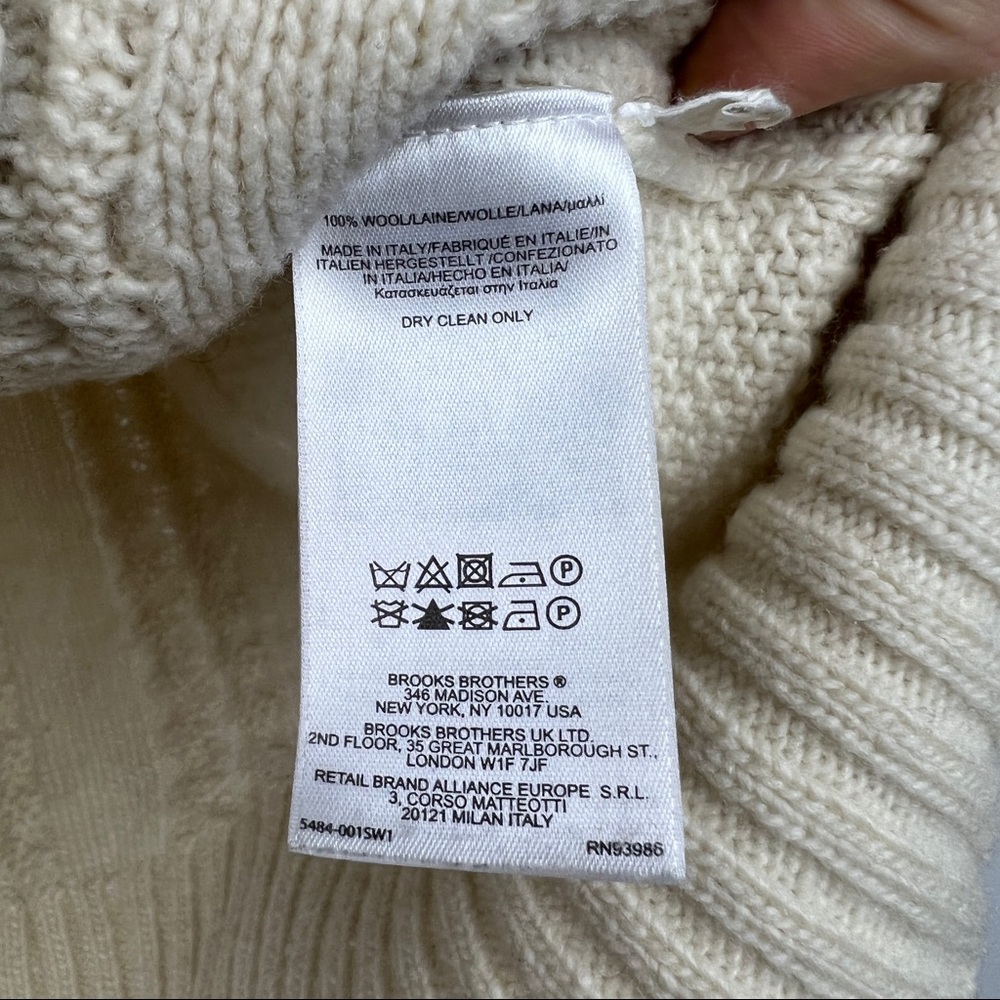 Brooks Brothers Black Fleece Cable Knit Chunky Wool Cardigan - Picture 7 of 7